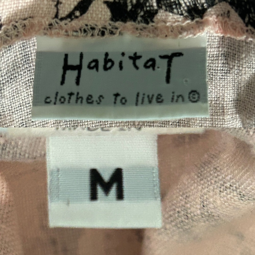 Habitat Clothes To Live In Pink Linen Floral Sleeveless Shift Dress M - Picture 5 of 9